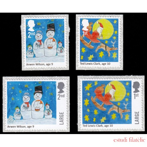 Gran Bretaña 4533/36 2017 Navidad Autoadhesivos MNH