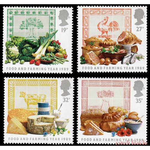 Gran Bretaña 1372/75 1989 Año de los productos de granja MNH