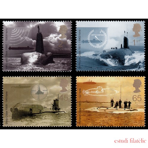 Gran Bretaña 2244/47 2001 Centenario del servicio de Submarinos Royal Navy MNH