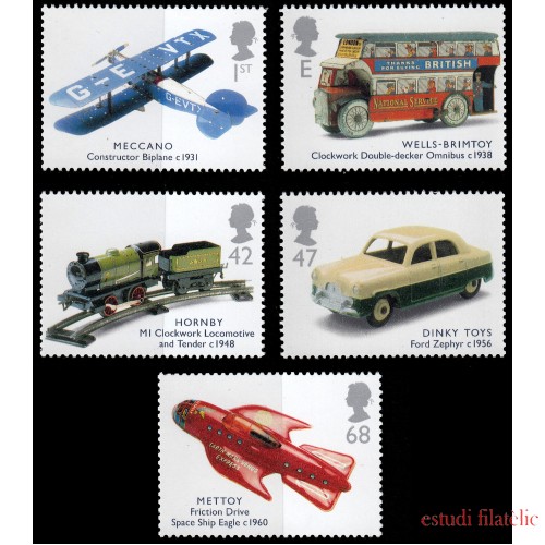 Gran Bretaña 2474/78 2003 Juguetes antiguos Transporte Modelismo MNH