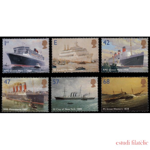 Gran Bretaña 2548/53 2004 Transporte Transatláticos MNH