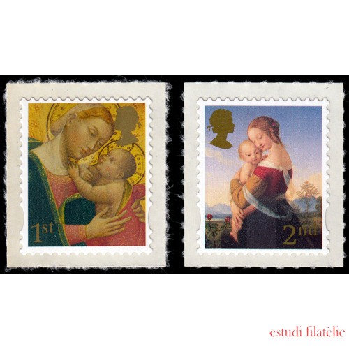 Gran Bretaña 2955/56 2007 Navidad Madonas Autoadhesivos MNH