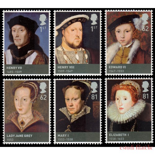 Gran Bretaña 3138/43 2009 Reyes Británicos Dinastía Tudor MNH