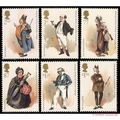 Gran Bretaña 3673/78 2012 200 Aniv. del nacimiento de Charles Dickens MNH