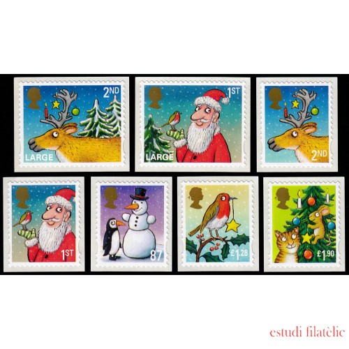 Gran Bretaña 3773/79 2012 Navidad Autoadhesivos MNH