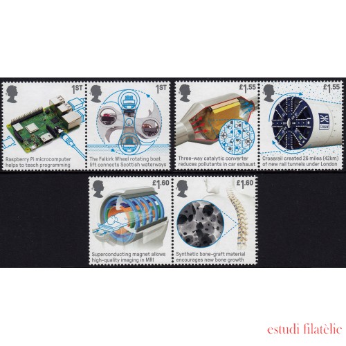 Gran Bretaña 4793/98 2019 Ingenieria britanica MNH