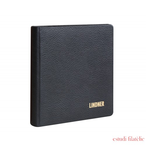 Lindner 1106L-S Tapa de anillas DE CUERO karat para monedas, vacio - en color negro