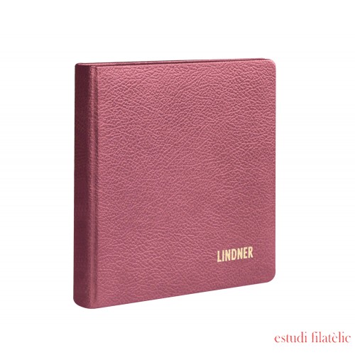 Lindner 1106L-W Tapa de anillas DE CUERO karat para monedas, vacio - en color rojo vino