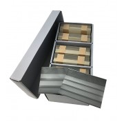 Lindner S4801B Caja de archivo PRESTO A6 equipada con 300 fichas con 3 tiras y 300 fichas von 4 tiras en formato 158 x 113 mm 