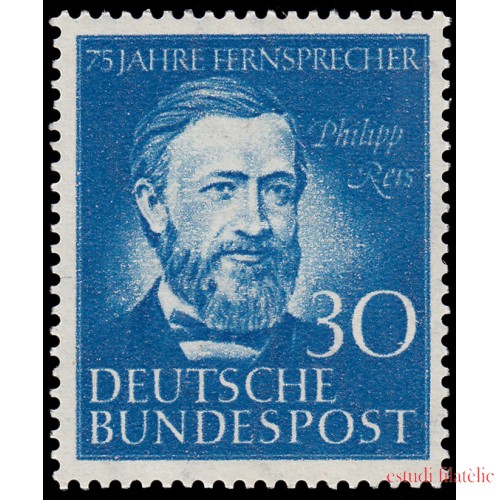 Alemania Federal Germany 46 1952 75 aniv. de a invención del teléfono MNH