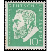 Alemania Federal Germany 85 1955 Centenario de a muerte del fundador del Museo nacional Oskar von Miller (1855-1934) MH