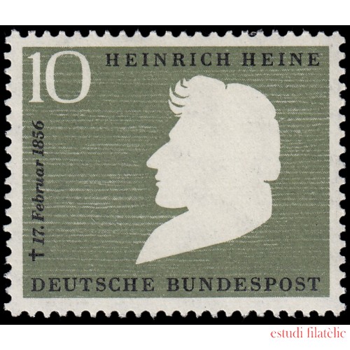 Alemania Federal 103 GERMANY 1956 Centenario de la muerte del poeta Heinrich Heine (1797-1856) MNH