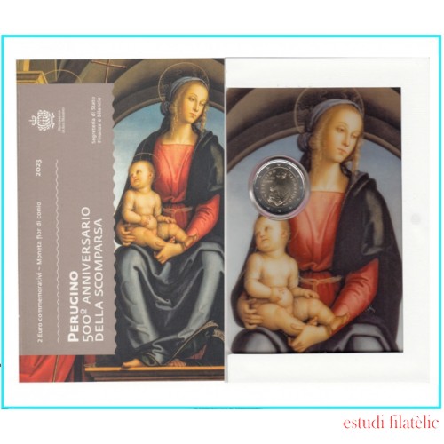 San Marino 2023 2 € euros conmemorativos Cartera Oficial  Perugino