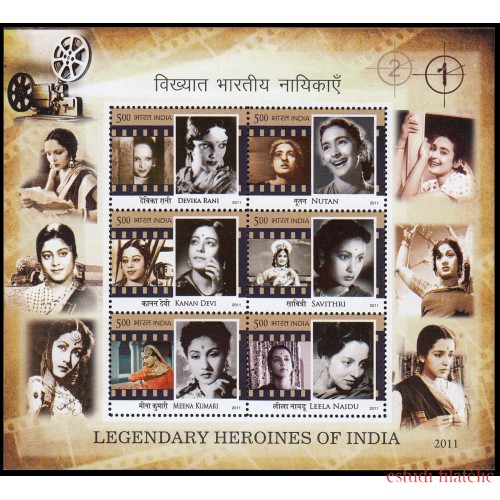 India HB 90 2011 Legendarias heroínas del cine Indio MNH