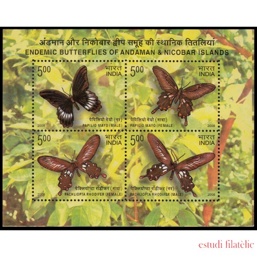 India HB 50 2008 Fauna Mariposas MNH