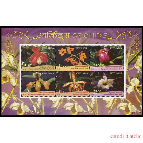 India HB 129 2016 Flora Orquídeas MNH