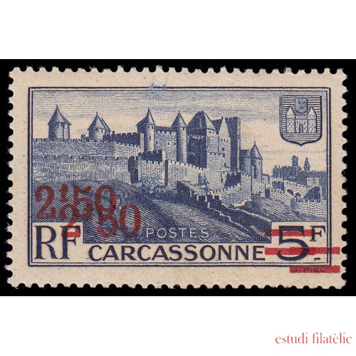 France Francia 490a 1940-41 Carcassone Doble sobrecarga MNH