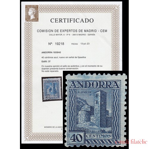 Andorra Española 37 1935-43 Tipos San Juan de Casellas MNH 