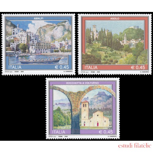 Italia Italy 2785/87 2005 Turismo Amalfi, Asolo, Rocchetta a Volturno MNH