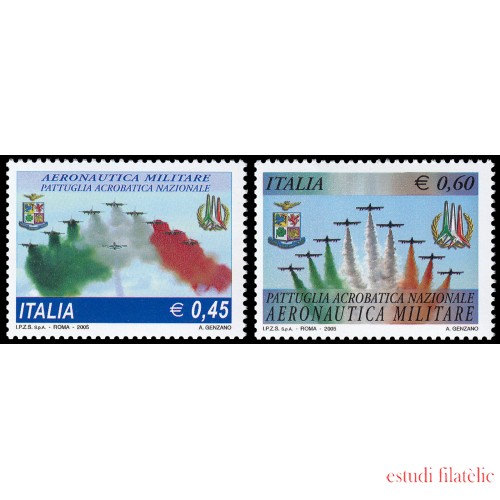 Italia Italy 2798/99 2005 Aeronáutica Militar Patrulla acrobática Nacional MNH