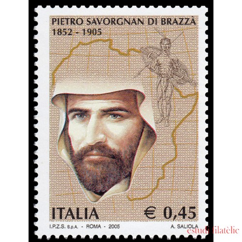 Italia Italy 2800 2005 Personalidades Explorador Pietro Savorgnan di Brazza MNH