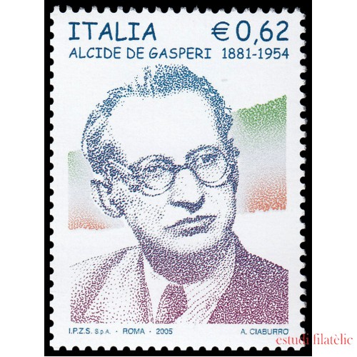 Italia Italy 2812 2005 Personalidades Alcide de Gasperi MNH