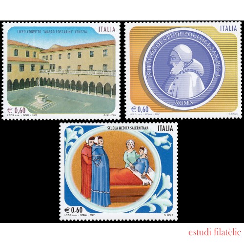 Italia Italy 2954/56 2007 Escuela y Universidades italianas MNH