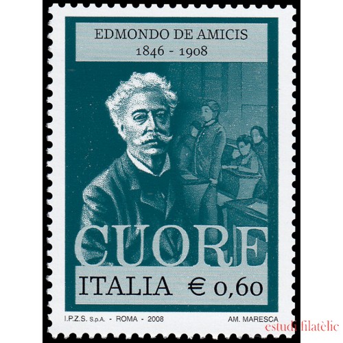 Italia Italy 2988  2008 Personalidades Literatura Edmondo de Amicis MNH