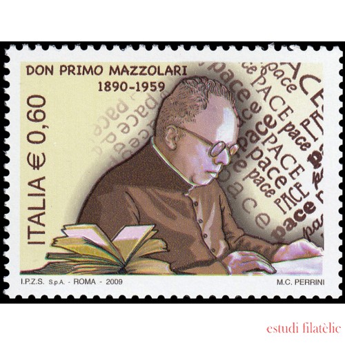 Italia Italy 3047 2009 Personalidades Religión Don Primo Mazzolari MNH