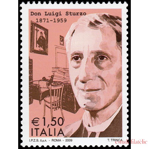 Italia Italy 3092 2009 Personalidades Religión y política Luigi Sturzo MNH