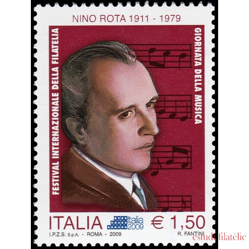 Italia Italy 3108 2009 Exposición Internacional de Filatelia en Roma. Jornada de musica Nino Rota MNH