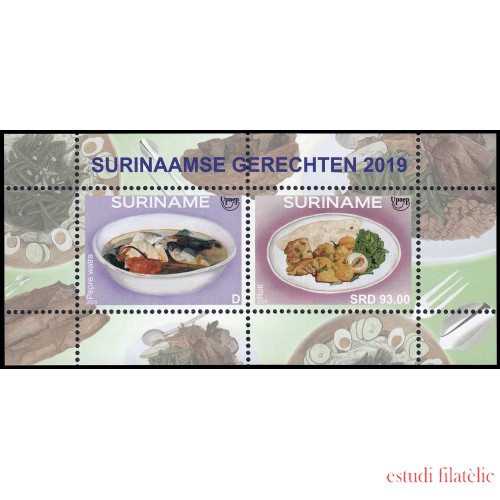 Upaep Suriname 2019 Comida tradicional Hoja Bloque MNH