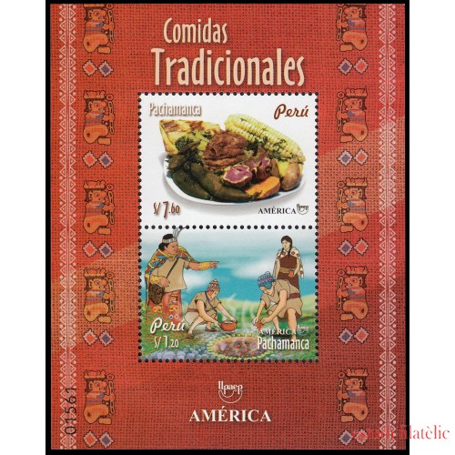 Upaep Perú 2019 Comidas tradicionales Hoja Bloque MNH