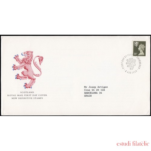 Gran Bretaña 1253 1987 SPD FDC Serie Reina Isabel II Escocia Sobre primer día Edinburgh