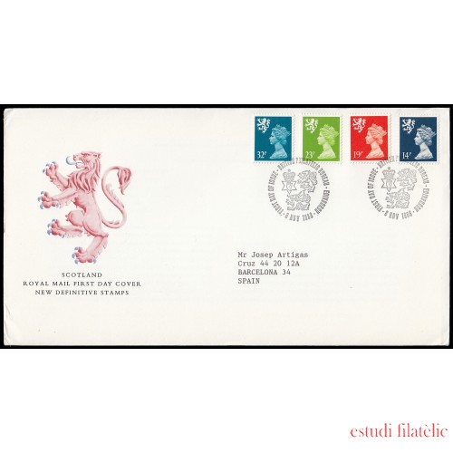 Gran Bretaña 1346/57 (de la serie) 1988 SPD FDC Serie Reina Isabel II Escocia Sobre primer día Philatelic Bureau