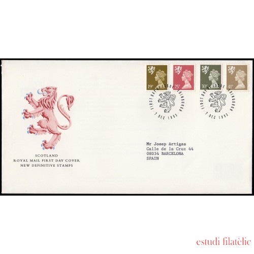 Gran Bretaña 1718/29 (de la serie) 1993 SPD FDC Serie Reina Isabel II Escocia Sobre primer día Edinburgh