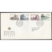 Gran Bretaña 1340/43 1988 SPD FDC Castillos Británicos Sobre primer día Philatelic Bureau