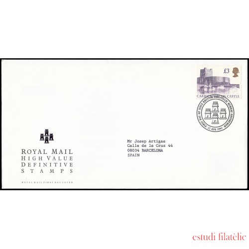 Gran Bretaña 1832 1995 SPD FDC Castillos Británicos Sobre primer día Philatelic Bureau