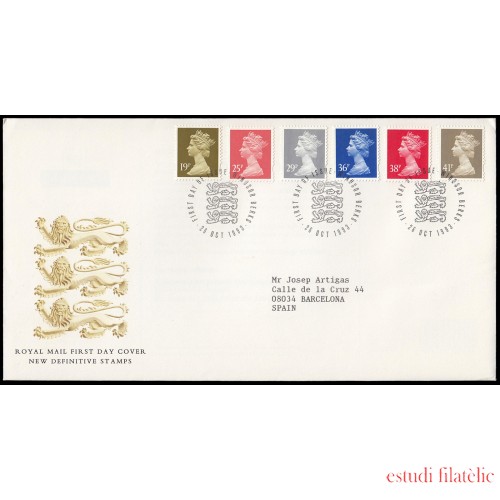 Gran Bretaña 1709/14 1993 SPD FDC Serie Reina Isabel II Sobre primer día Windsor