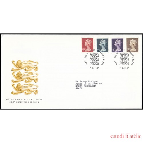 Gran Bretaña 2083/86 1999 SPD FDC Serie Reina Isabel II Sobre primer día Windsor