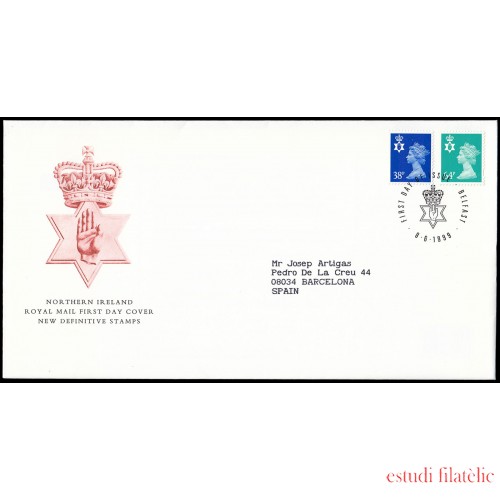 Gran Bretaña 2104/05 1999 SPD FDC Serie Reina Isabel II Sobre primer día Belfast