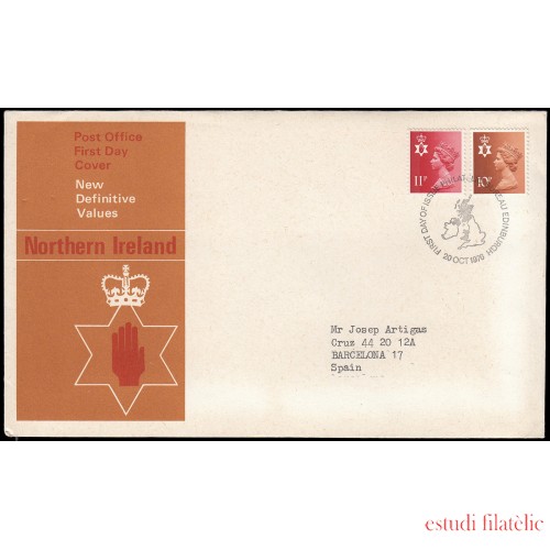 Gran Bretaña 807/12  (de la serie) 1976 SPD FDC Serie Reina Isabel II  Irlanda del Norte Sobre primer día Philatelic Bureau