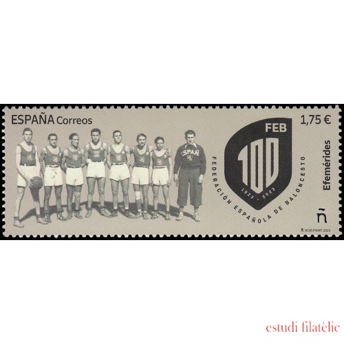 España Spain 5675 2023 Efemérides 100 aniv. de la Federación Española de Baloncencesto MNH