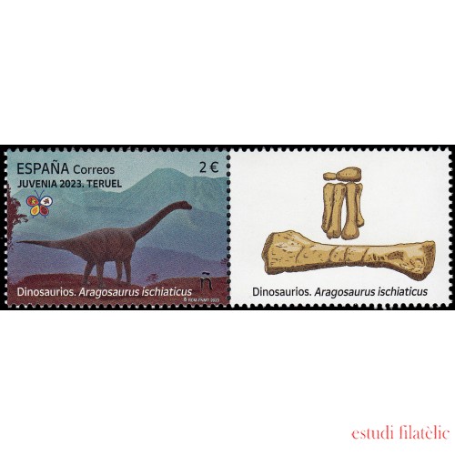 España Spain 5655 2023 Exposición Juvenia Teruel Dinosaurios Aragosaurus Ischiaticus MNH