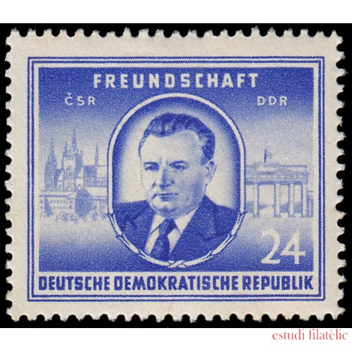 Alemania Oriental 54 1952 Amistad germano-checoslovaca MNH