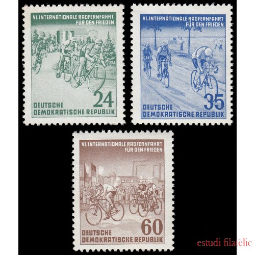 Alemania Oriental 106/08 1953 6ª Carrera cicllista de la paz  MNH