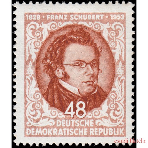 Alemania Oriental 139 1953 125 aniv. de la muerte de F. Schubert MH