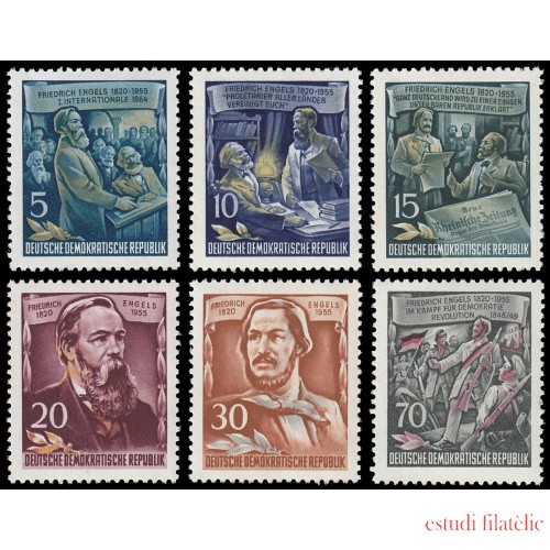 Alemania Oriental 216/21 1955 135 aniv. del nacimiento de Engels MNH