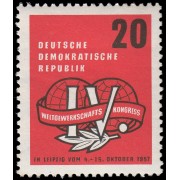 Alemania Oriental 311 1957 4º Congreso mundial de sindicatos obreros Leipzig MH