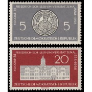 Alemania Oriental 367/68 1958 400 aniv. Universidad de F. Schiller MNH